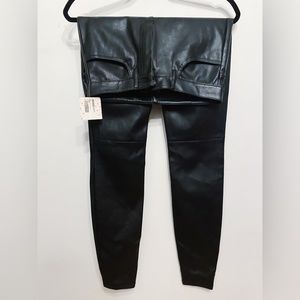 Free People black leather pants size 27